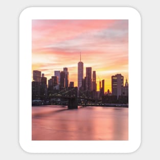 New York Beautiful Red Sunset Sticker